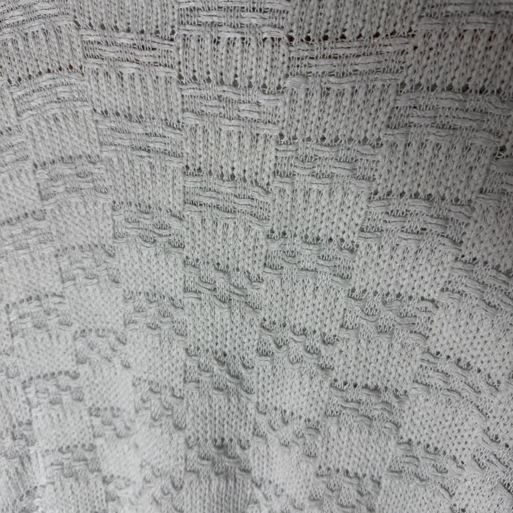 Eileen Fisher linen organic cotton blend white box top sweater Textured Medium - Picture 3 of 5